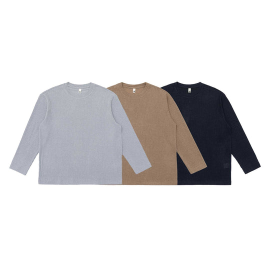 Unisex Gerippter Rundhalspullover aus feinem Strick mit Relaxed‑Fit Shop Nory