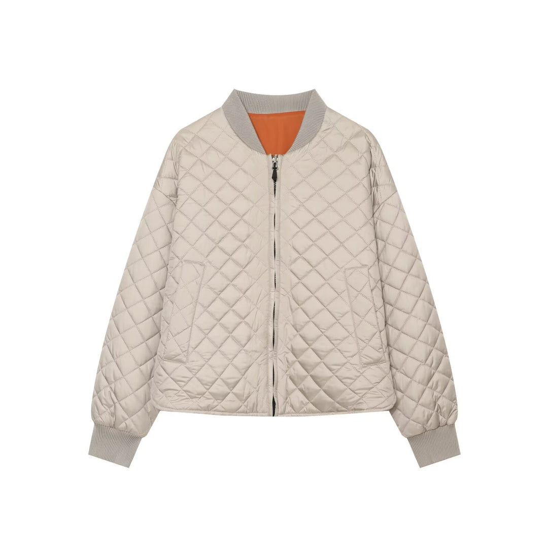 Damen Leichte gesteppte Bomberjacke im Cropped-Boxy-Schnitt mit Rautensteppung Shop Nory
