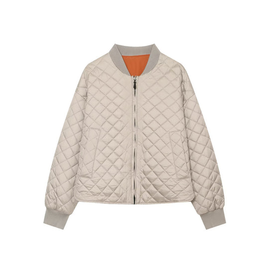 Damen Leichte gesteppte Bomberjacke im Cropped-Boxy-Schnitt mit Rautensteppung Shop Nory