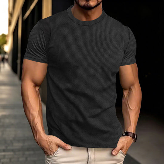 Herren Strukturiertes Kurzarm-T-Shirt aus Feinstrick Shop Nory