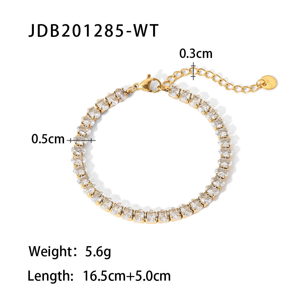 Damen Armband mit bunten, funkelnden Kristallakzenten und eleganter Edelstahlverarbeitung Shop Nory