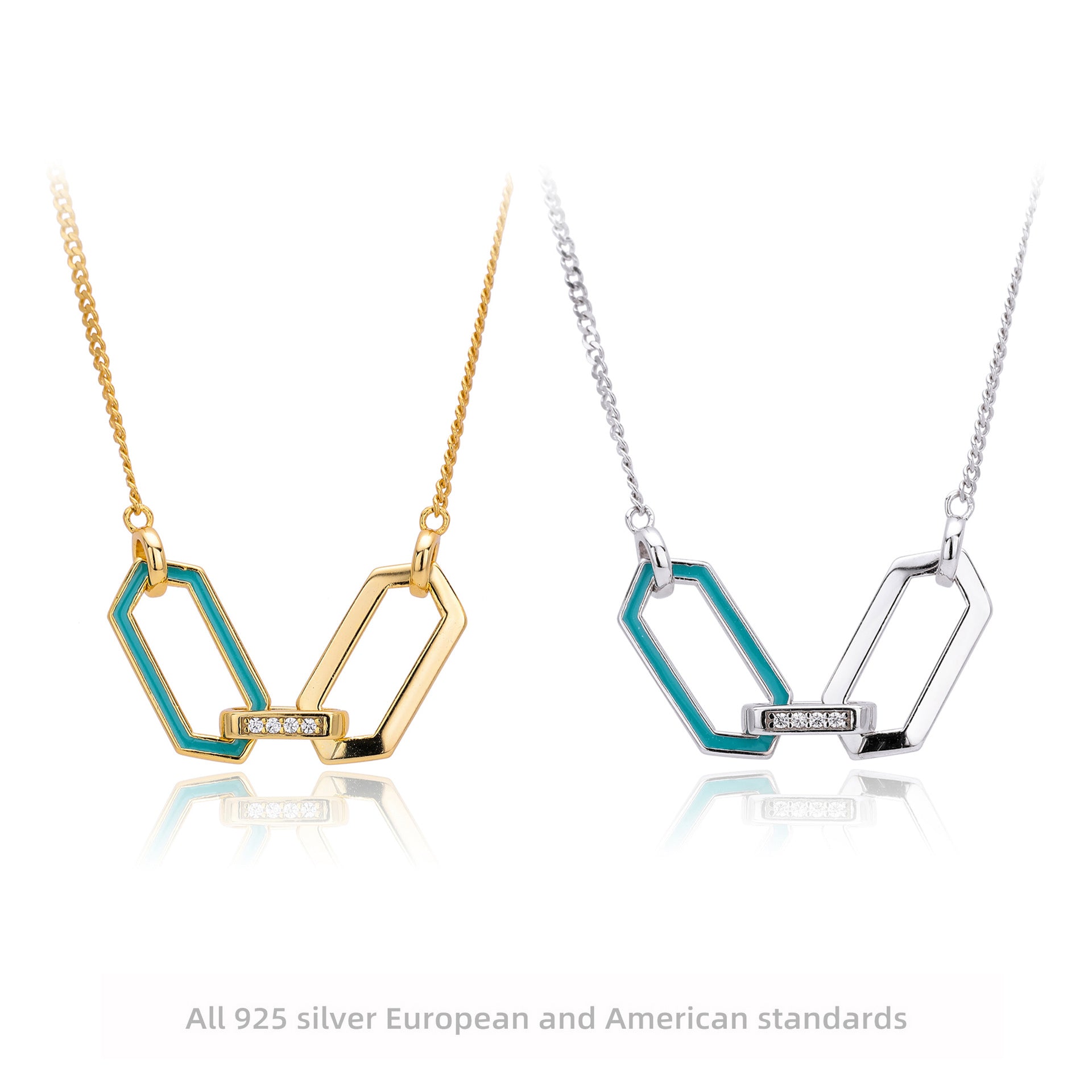 Damen Designer-Halskette aus 925 Sterling Silber mit funkelndem Zirkon Shop Nory