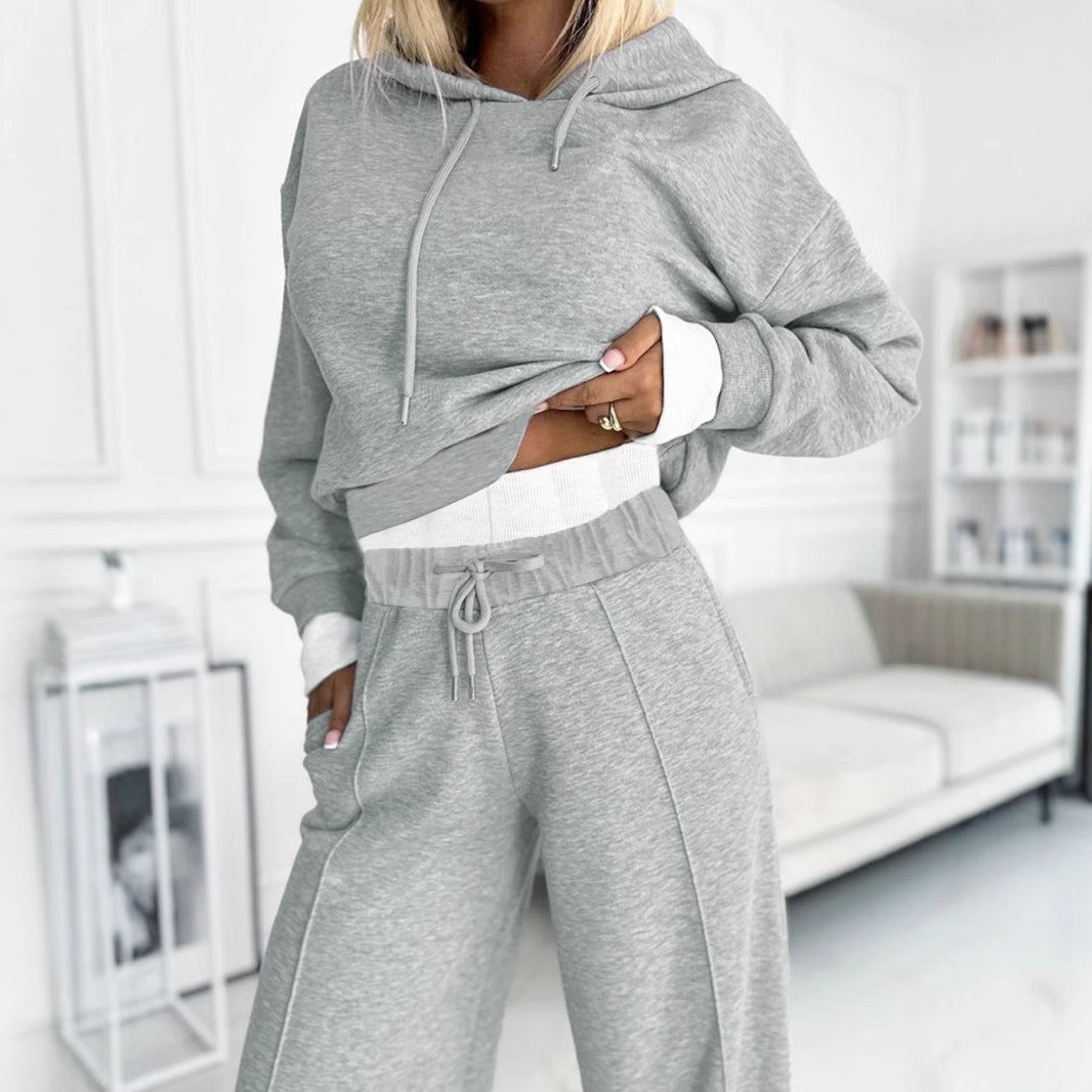 Damen nan kurzes Hoodie- und weite Jogger-Set aus weichem Baumwollmix Shop Nory