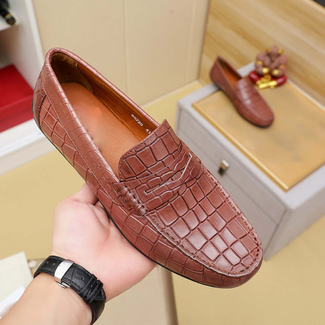Herren Mokassin im eleganten Krokodil-Leder-Design