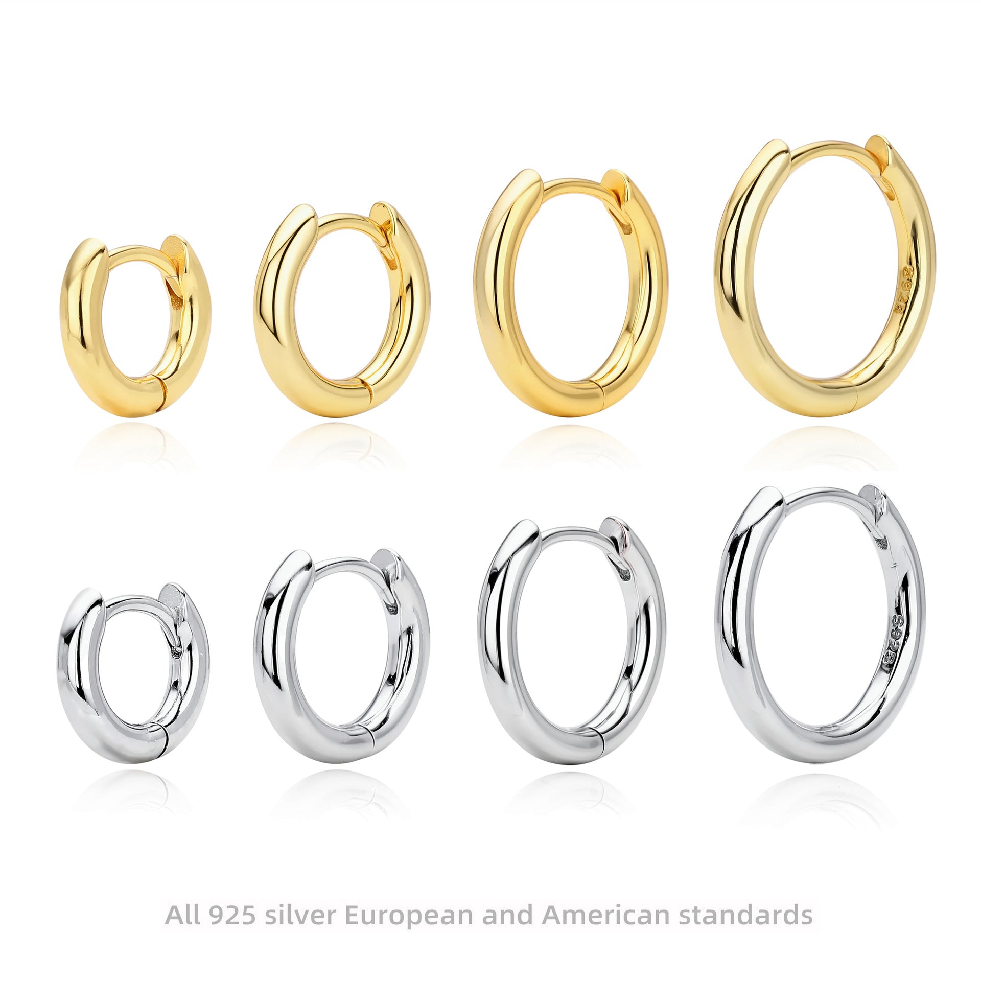 Damen Creolen mit zeitgenössischem Design aus hochwertigem 925 Sterling Silber Shop Nory