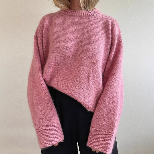 Damen Oversized Mohair-Mix Pullover mit weiter Silhouette und gerippten Bündchen Shop Nory