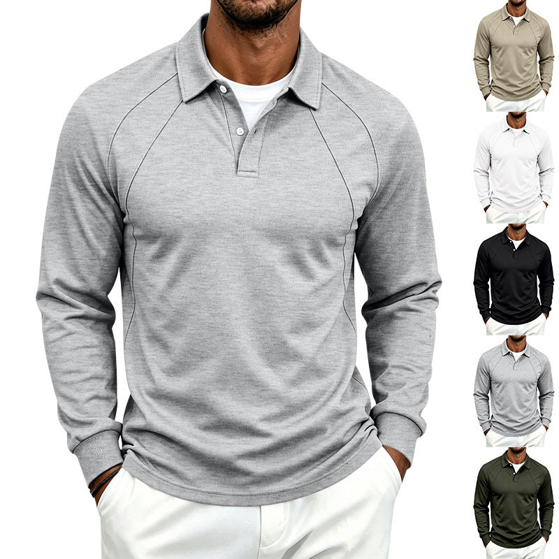 Herren Polo-Sweatshirt mit Raglanärmeln, Halbknopfleiste und Rippbündchen Shop Nory