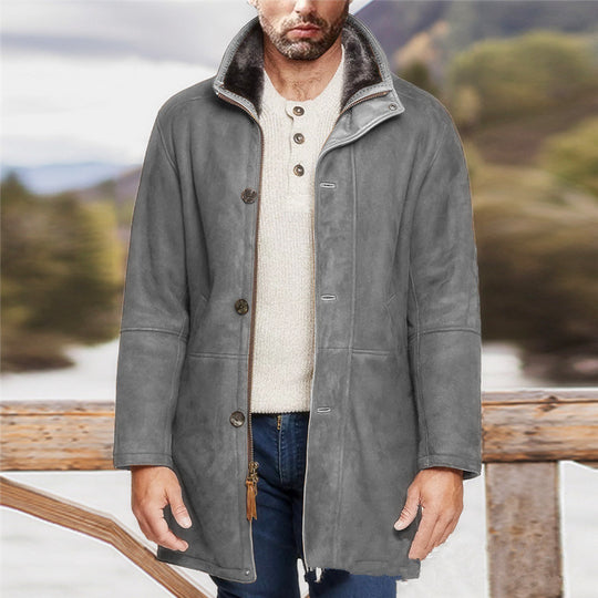Herren Mantel im Fieldcoat‑Style mit Teddykragen und Zweiwege-Reißverschluss Shop Nory