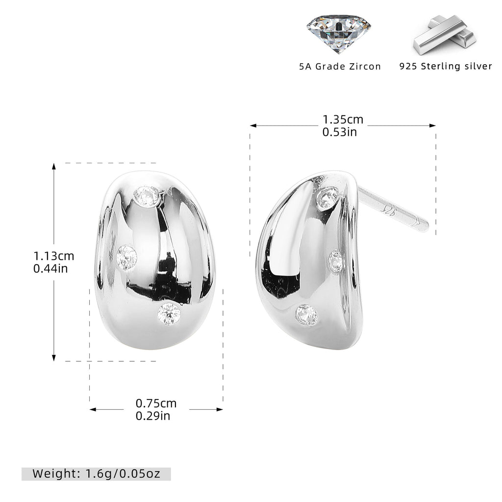 Damen Ohrstecker mit hochwertigem Zirkonbesatz und modernem Design Shop Nory