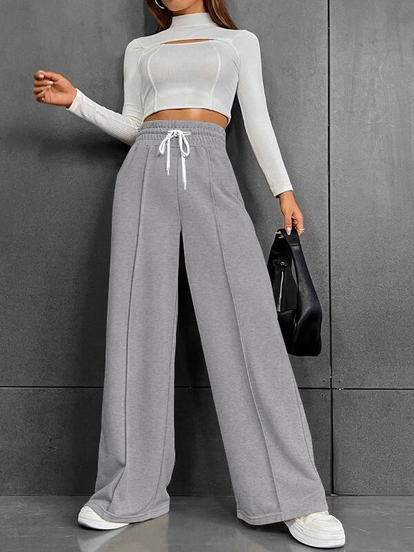 Damen Weite High-Waist Jogginghose mit Bügelfalte Shop Nory
