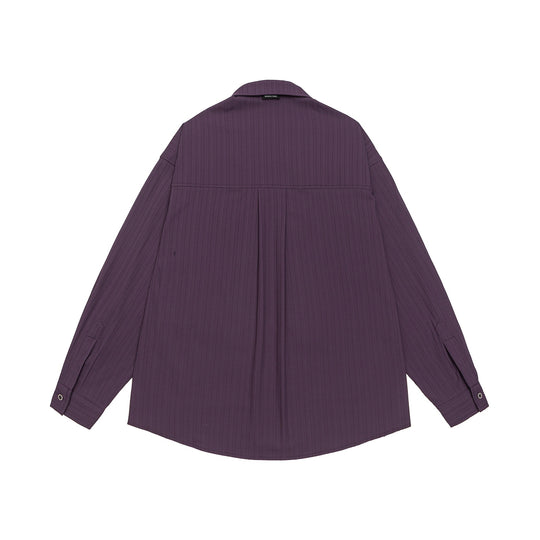 Unisex Oversize-Hemd mit feiner Rippenstruktur, Brusttasche und Kentkragen Shop Nory