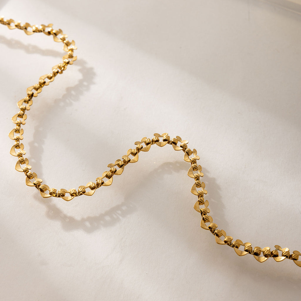 Damen Edelstahl-Halskette mit elegantem Strukturdesign Shop Nory