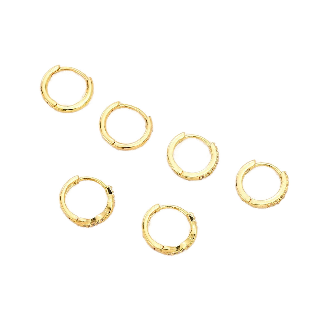 Damen Ohrstecker-Set mit funkelnden Zirkonia und geschwungenem Design Shop Nory