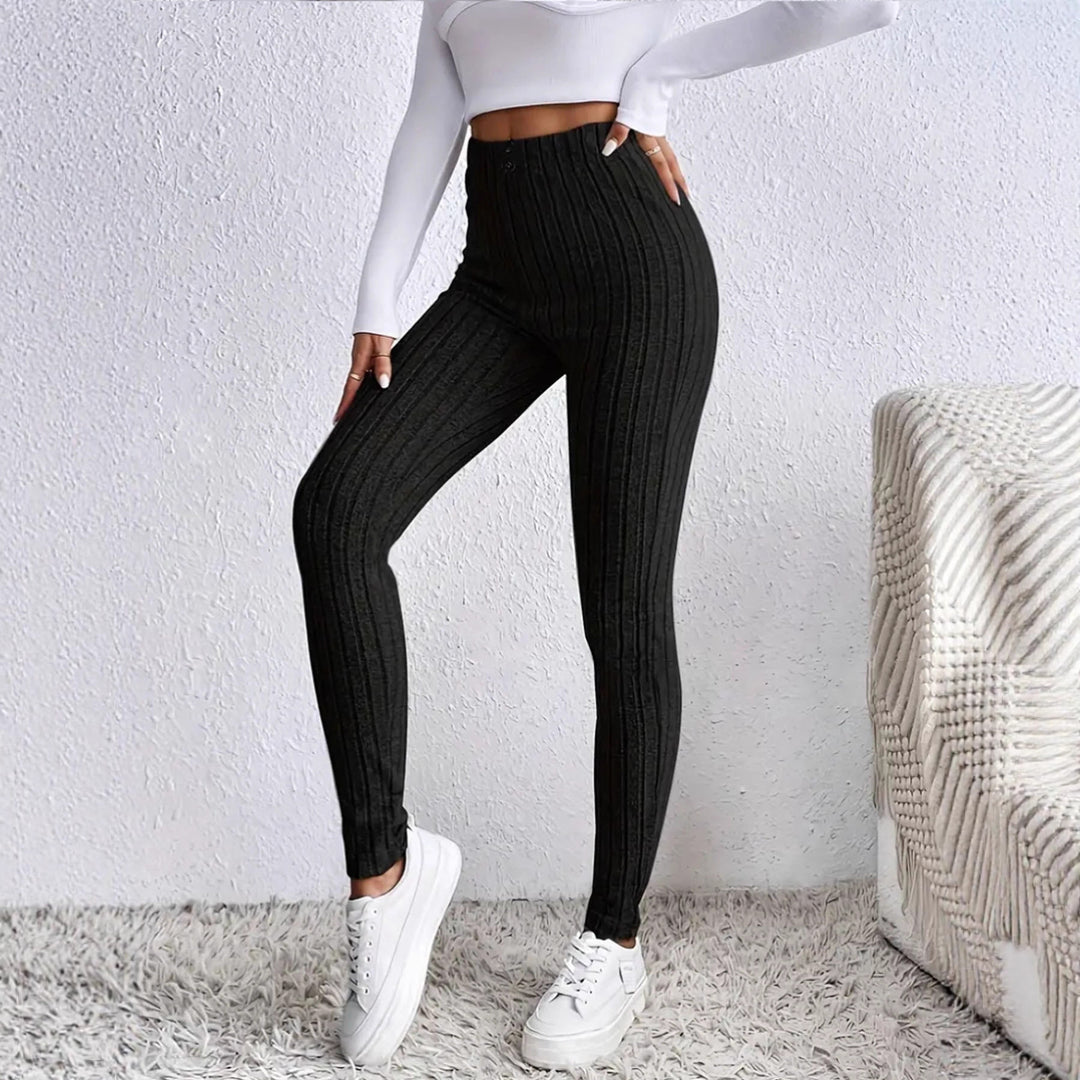 Damen Hochgeschnittene Rippstrick-Leggings mit elastischem Taillenbund Shop Nory