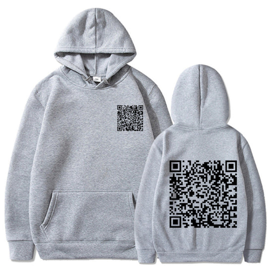 Damen Sportlicher Kapuzenpullover mit QR-Code Shop Nory