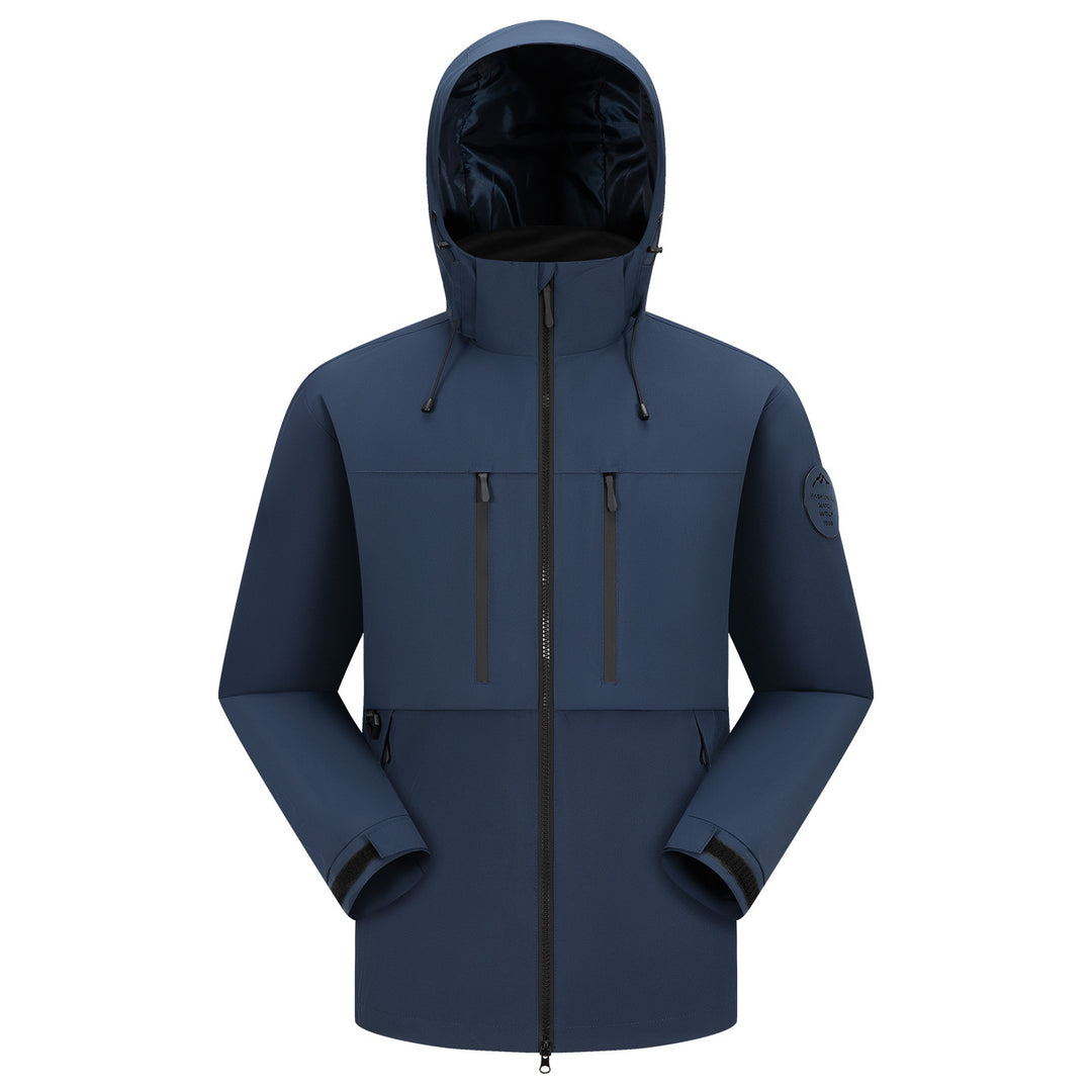 Herren Wasserdichte atmungsaktive Softshell Outdoorjacke mit verstellbarer Kapuze Shop Nory