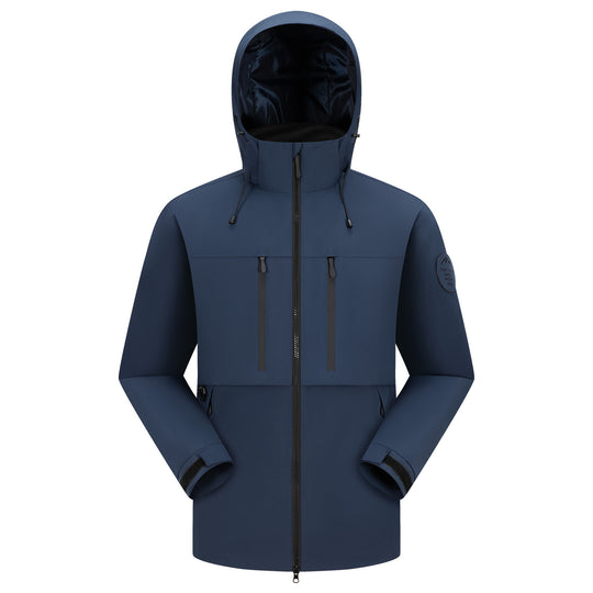 Herren Wasserdichte atmungsaktive Softshell Outdoorjacke mit verstellbarer Kapuze Shop Nory