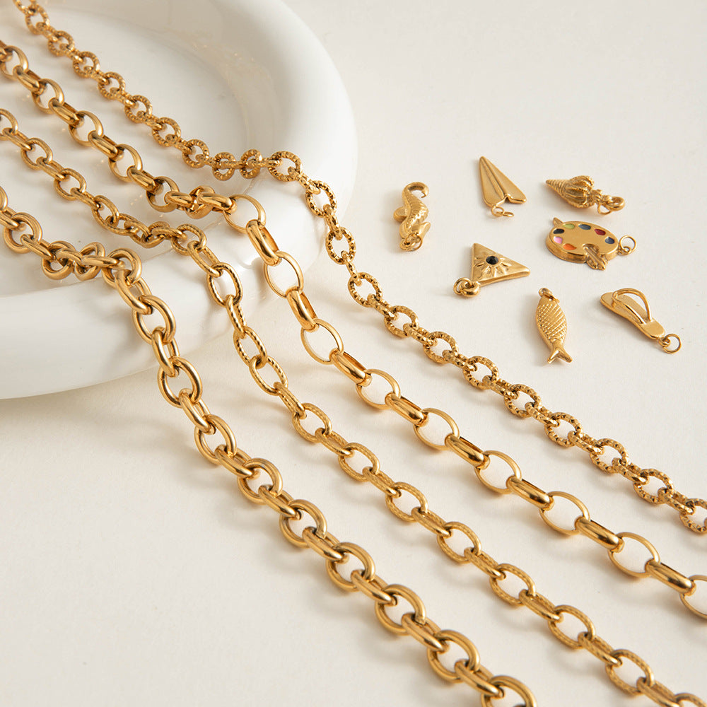 Damen Edelstahl Halskette mit luxuriösem Gliederdesign Shop Nory