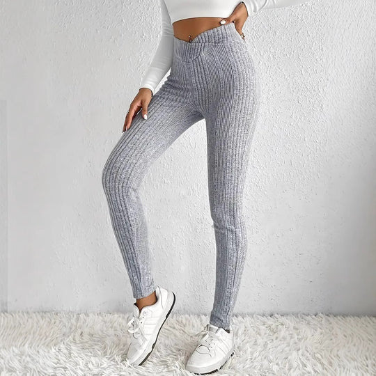 Damen Hochtaillierte Rippstrick-Leggings mit figurformender Passform Shop Nory