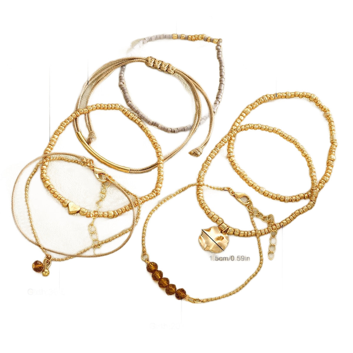 Damen Armband-Set mit vielfältigen Gliederformen und edlen Akzentdetails Shop Nory