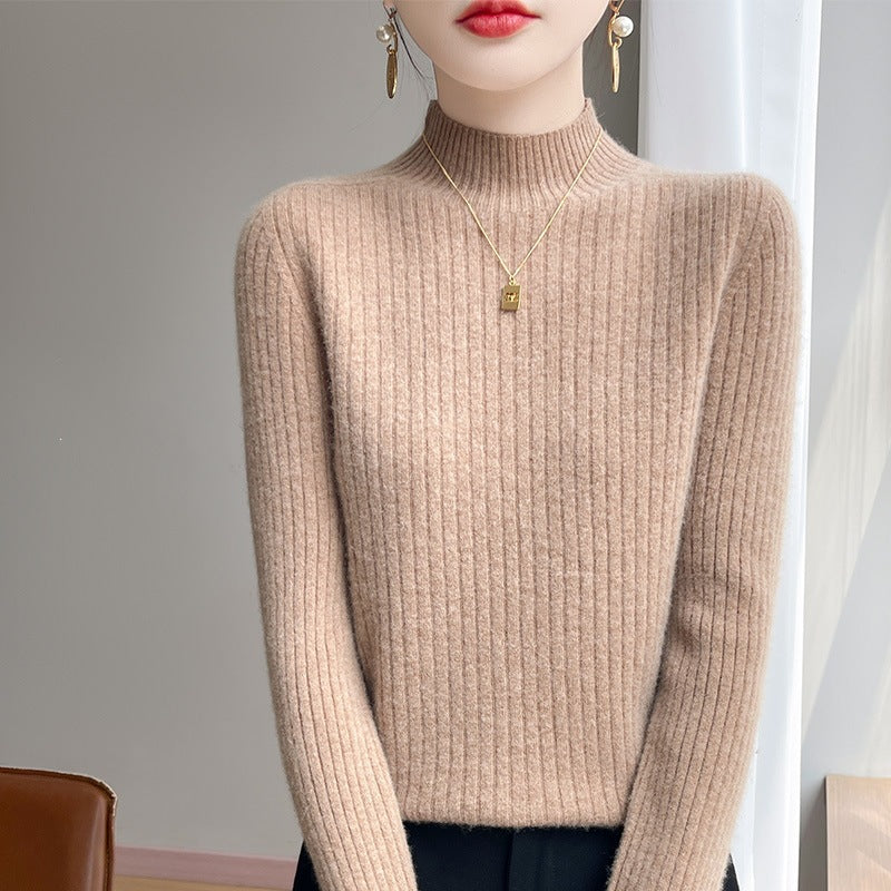 Damen Schmaler Rippenstrick-Mockneck mit extraweicher Kaschmir-Optik Shop Nory
