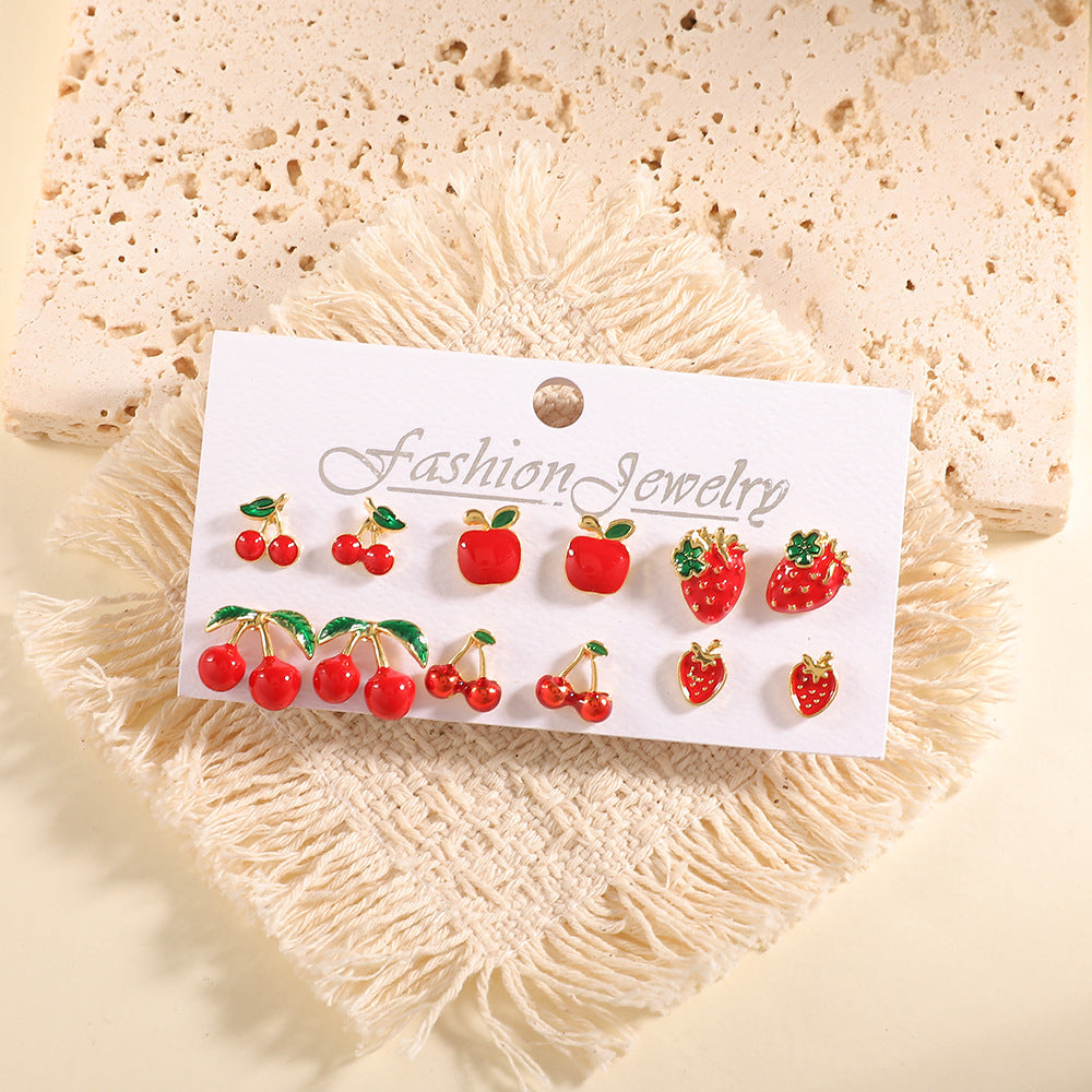 Damen Ohrstecker Set mit fruchtigem Design Shop Nory
