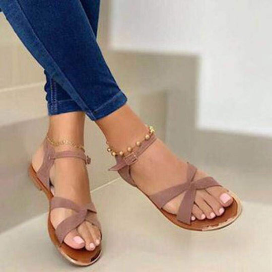 Damen elegante flache Sandalen