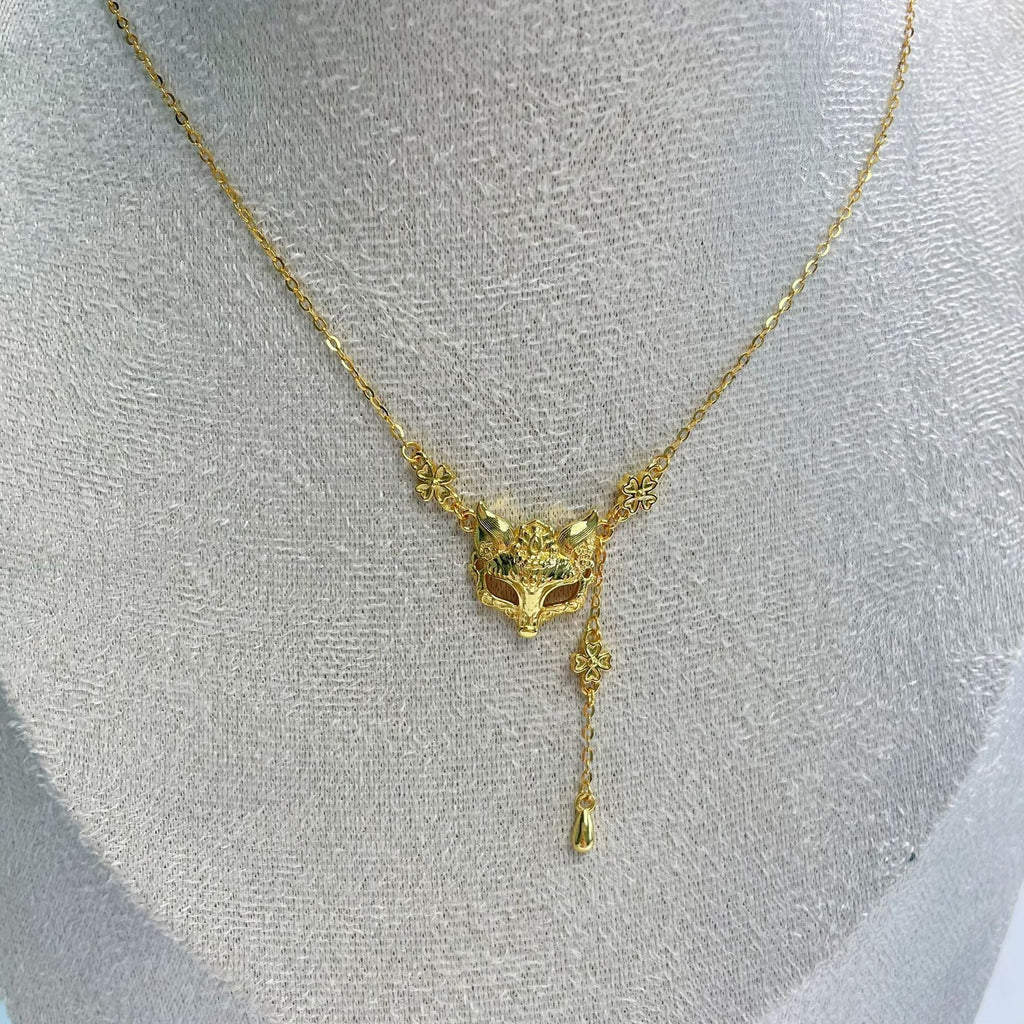 Damen Kette mit kunstvollem Fuchs-Anhänger und verspielten Details Shop Nory