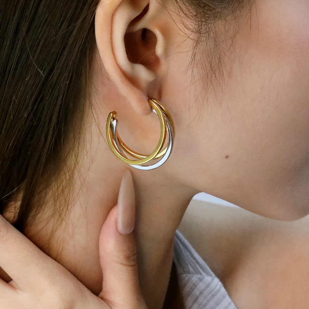 Damen Creolen mit elegantem Doppelring-Design Shop Nory