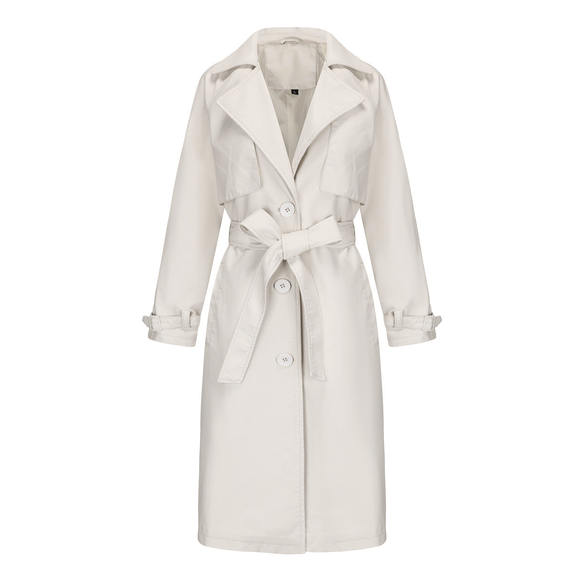 Damen modischer Trenchcoat aus hochwertigem Kunstleder