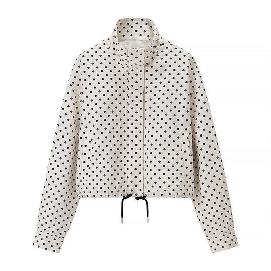 Damen Zweiteiliges Gepunktetes Blazer- und Shorts-Set mit Volumenärmeln und hoher Taille Shop Nory