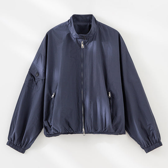 Damen Kurze technische Bomberjacke im Oversize‑Stil mit Ärmeltasche und Zwei‑Wege‑Reißverschluss Shop Nory