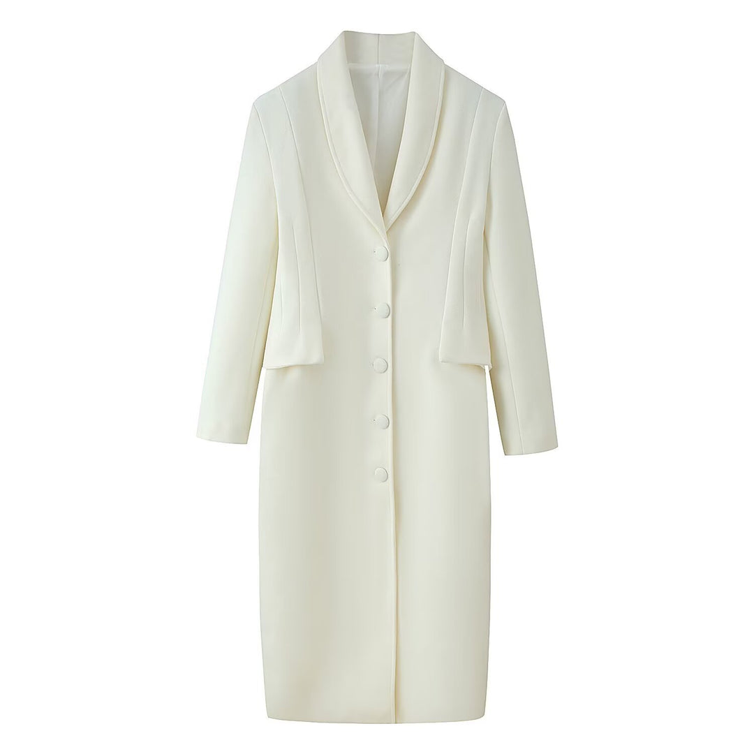 Damen Langer Wollmixmantel mit Schalkragen und taillierter Silhouette Shop Nory