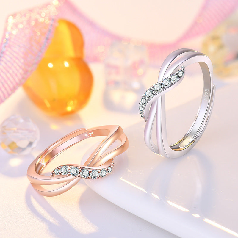 Damenring mit verspieltem Zirkonia-Besatz und elegantem Wellen-Design Shop Nory