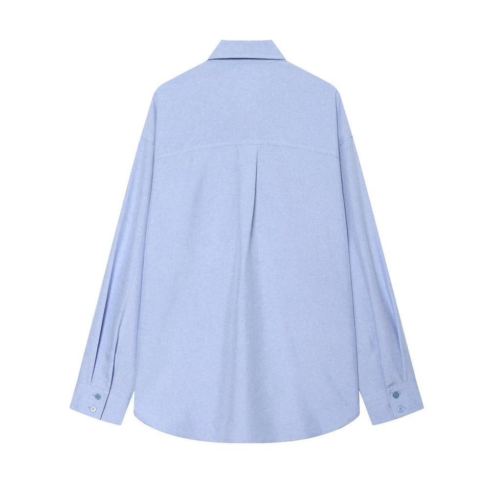 Damen Oversize-Hemdjacke mit Tunnelzug, Zierknotenverschluss und Hemdkragen Shop Nory