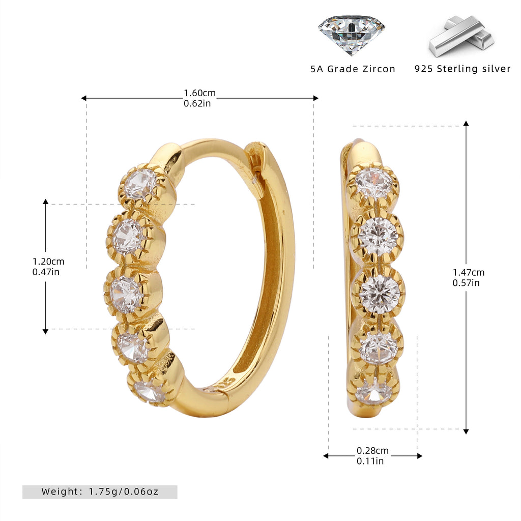 Damen Creolen mit funkelnden Zirkonia aus 925 Sterling Silber Shop Nory