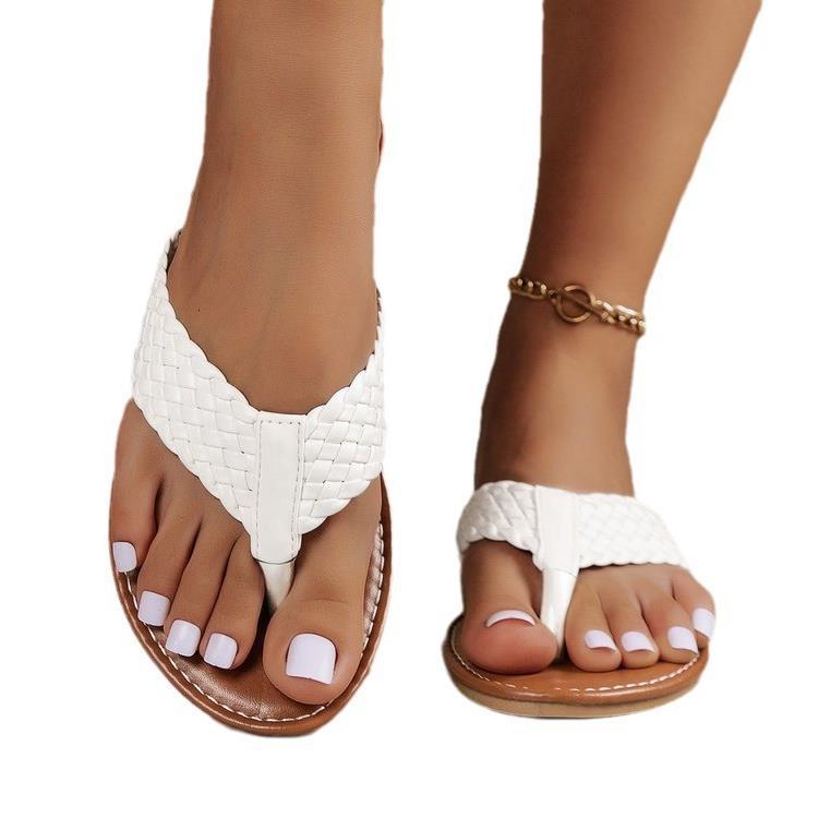 Damen geflochtene Zehentrenner-Sandalen