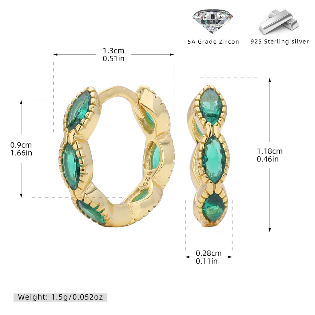 Damen Creolen mit funkelnden blauen Zirkonsteinen aus hochwertigem 925 Sterling Silber Shop Nory