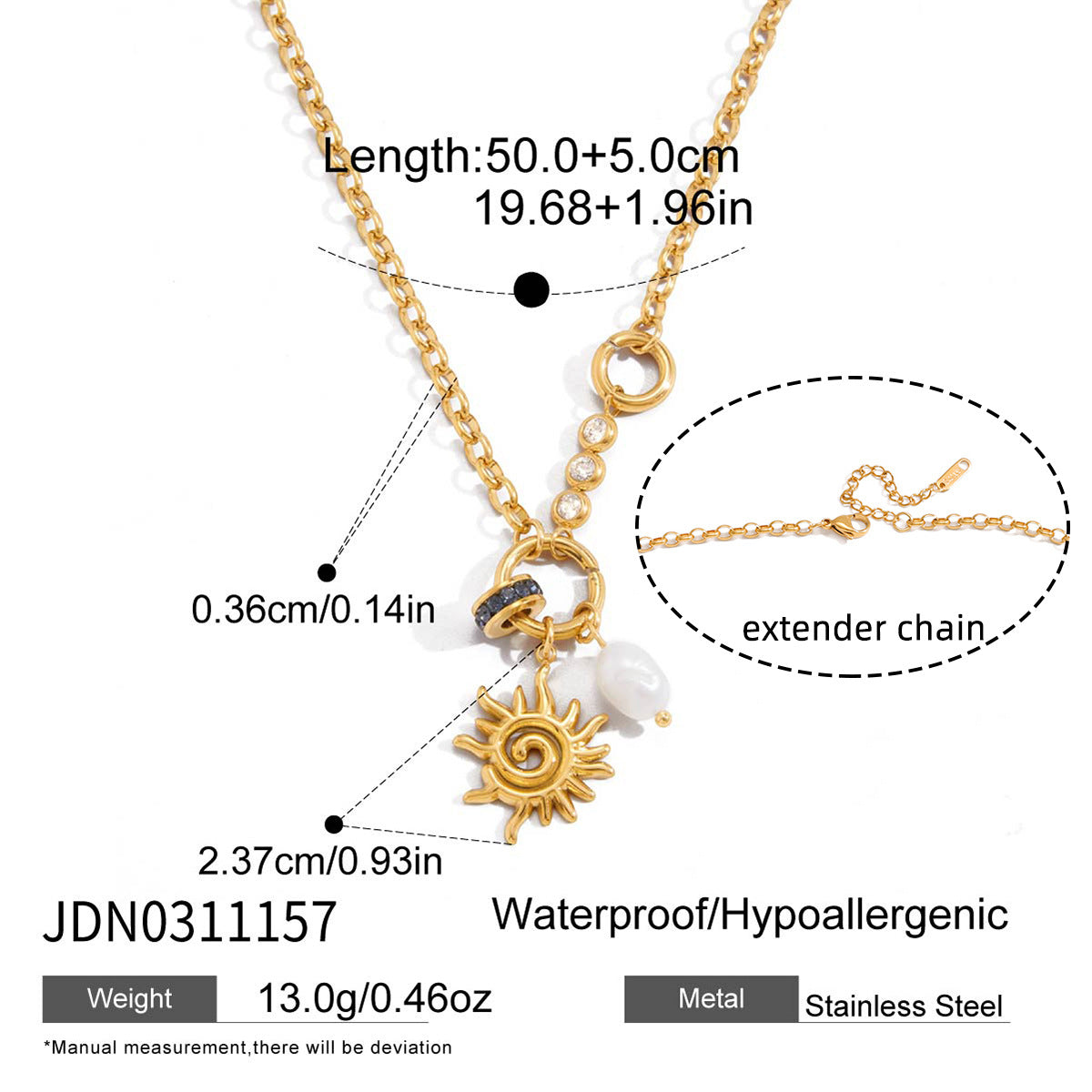 Damen Halskette mit Sonne und Swarovski-Steinen Shop Nory