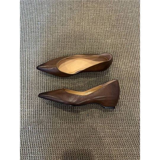 Damen Elegante spitz zulaufende Slipper‑Ballerinas aus softem Glattleder mit minimalem Keilabsatz Shop Nory