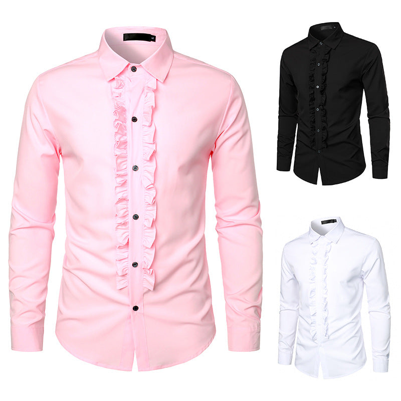 Herren Elegantes Hemd mit Rüschendetails