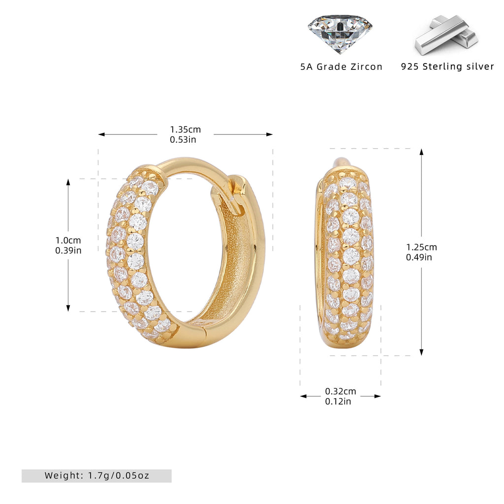 Damen Creolen mit luxuriösem Zirkonbesatz und hochwertigem 925 Sterling Silber Shop Nory