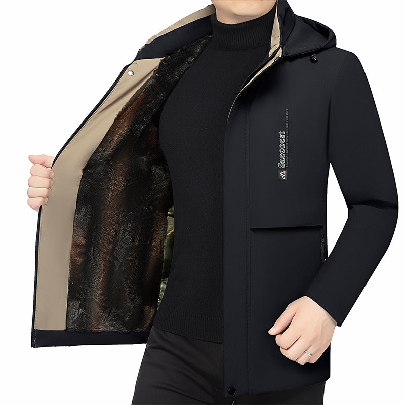 Herren Wattierte Stehkragenjacke mit wasserabweisender Oberfläche und Reißverschlusstaschen Shop Nory