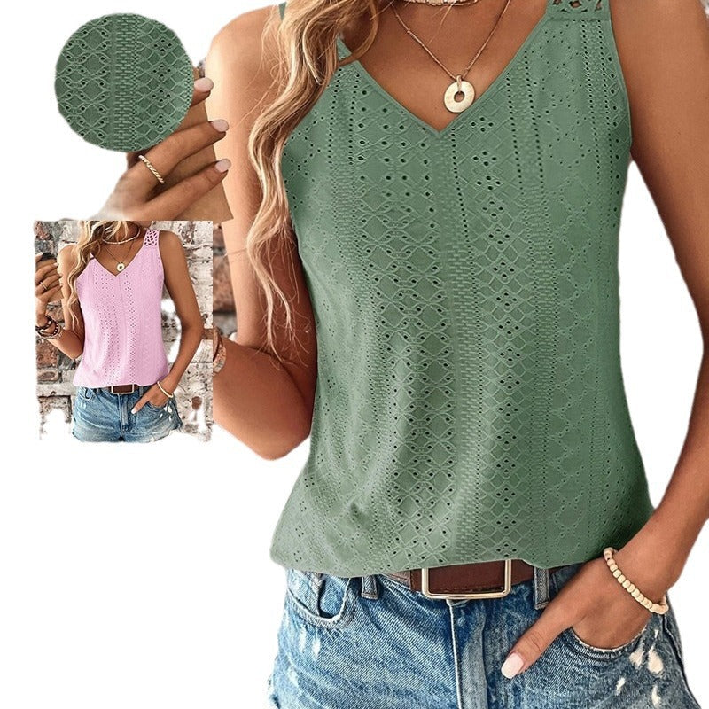 Damen luftiges Häkelshirt mit einzigartigem Rückendetail