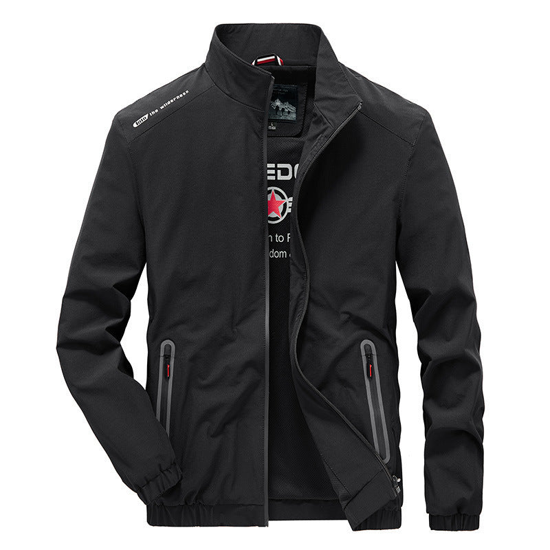 Herren leichte Softshell-Outdoorjacke mit Stehkragen wasserabweisender Oberfläche und Reißverschlusstaschen Shop Nory