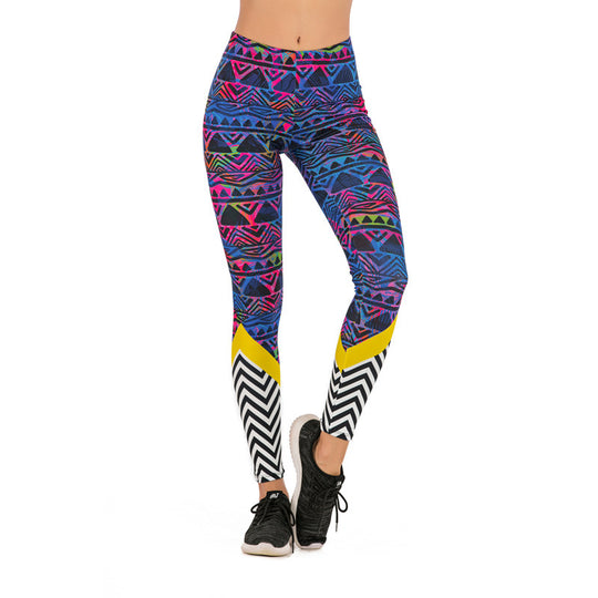 Damen Leggings mit Einhorn-Print, Verlaufsmuster und hohem Komfortbund Shopy Nory