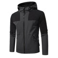 Herren Windbreaker Jacke mit verstellbarem Kapuzenkragen und seitlichen Taschen