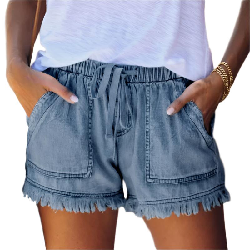 High-Waist Denim-Shorts