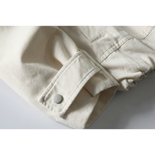 Herren Kurz geschnittene Boxy‑Blousonjacke mit Lederimitat‑Kragen, Tunnelzugsaum und Druckknopfmanschetten Shop Nory