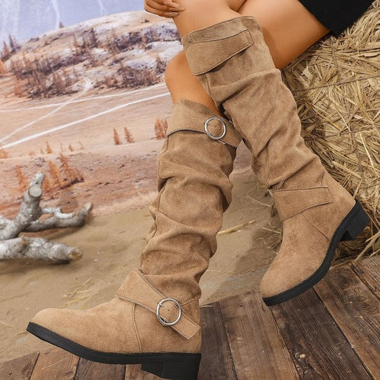 Damen Hohe Stiefel mit modischem Ringdetail und komfortablem Innenfutter